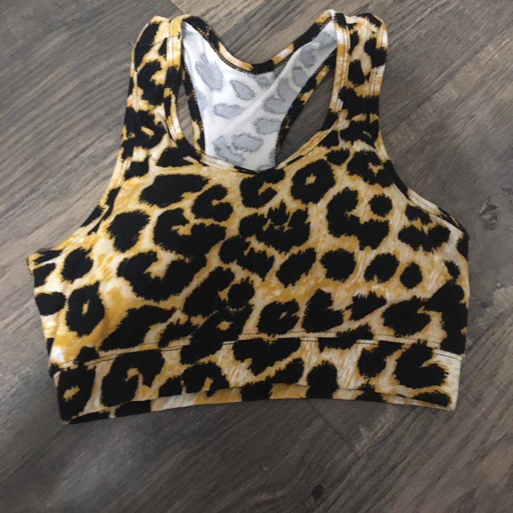 Leopard print sports bra